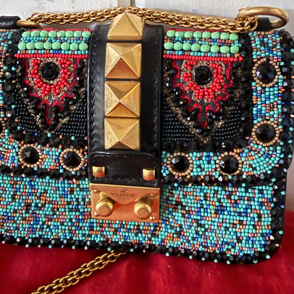Valentino Garavani Glam Lock Beaded Rockstud Mini Bag – Rare - Picture 9 of 13